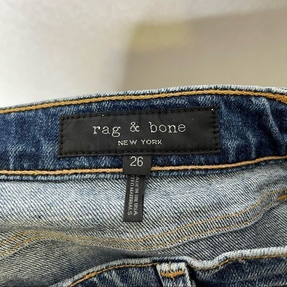 Rag & bone High Waist Metallic Dipped Birbury Cigarette Jeans 26 - Picture 4 of 7